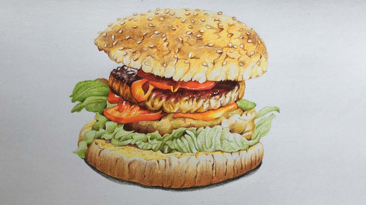 Burger Drawing Realistic