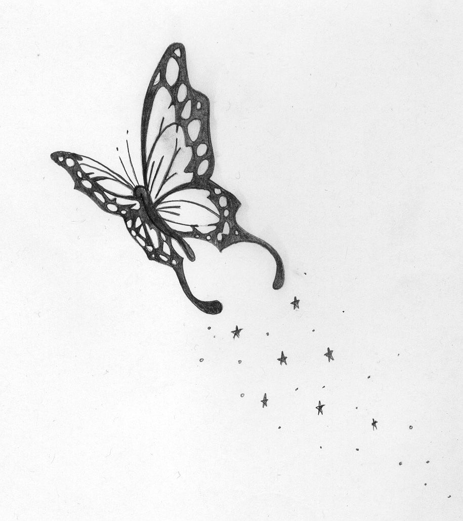 Butterflies Flying Drawing High-Quality