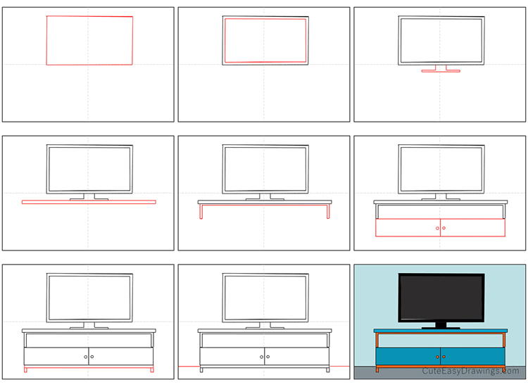 Cabinet Drawing Realistic