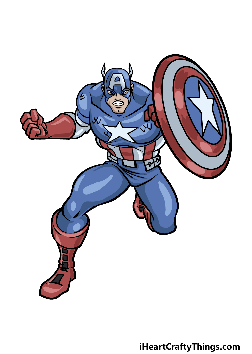 Captain America Cartoon Drawing Beautiful Art
