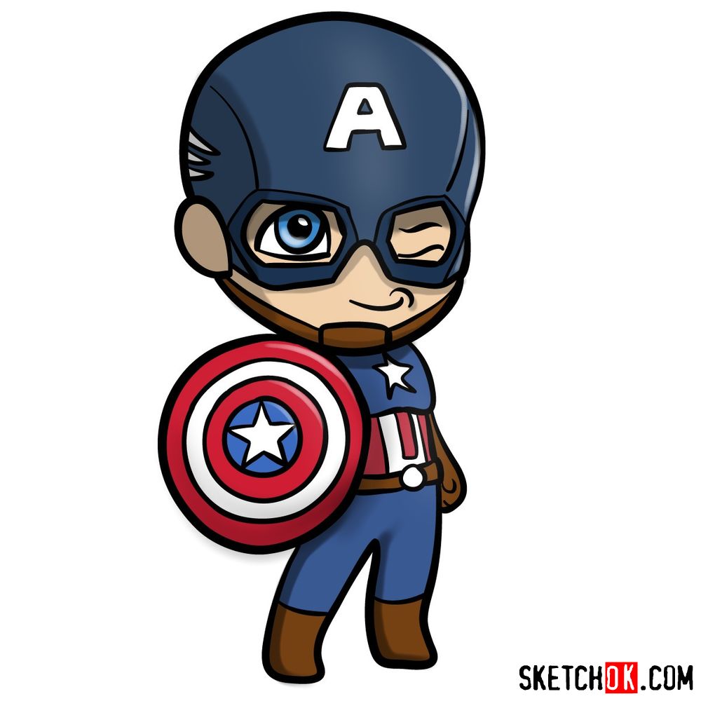 Captain America Cartoon Drawing Creative Art