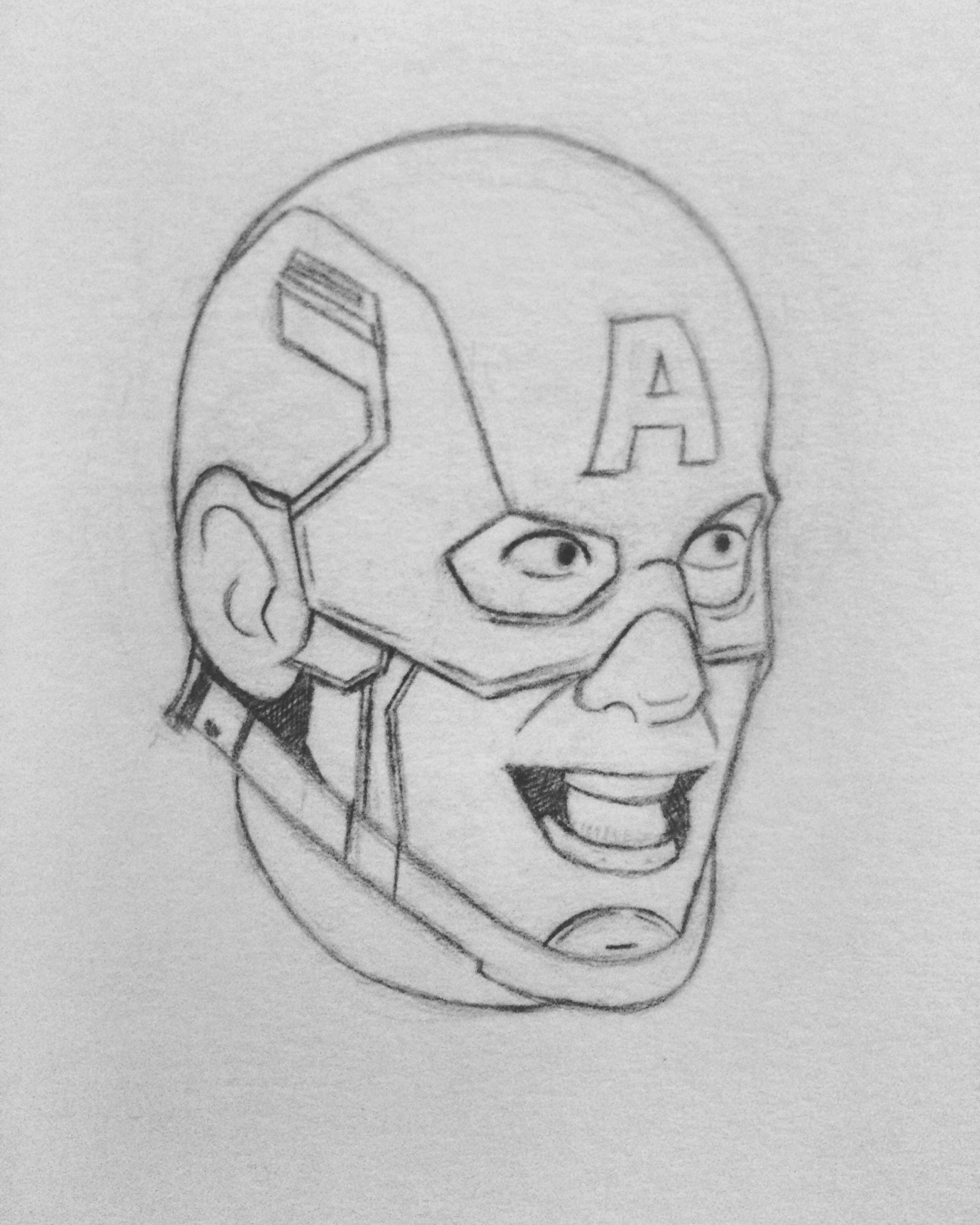 Captain America Cartoon Drawing Photo