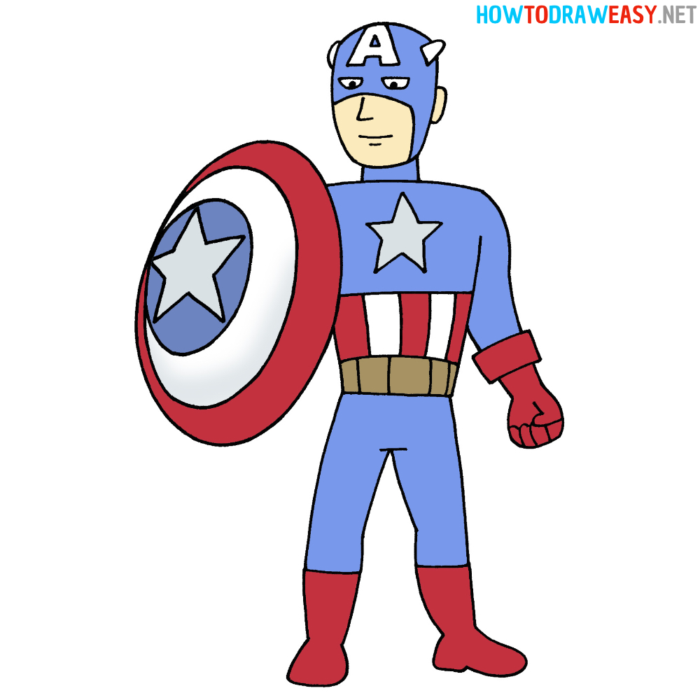 Captain America Cartoon Drawing Pic