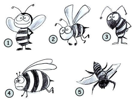 Cartoon Bee Drawing