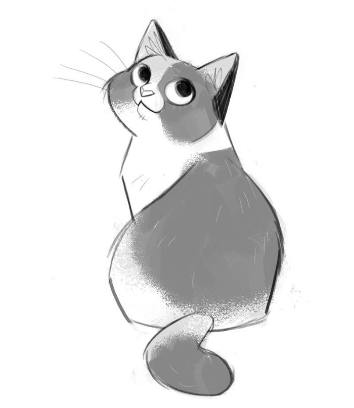 Cartoon Cat Art Drawing