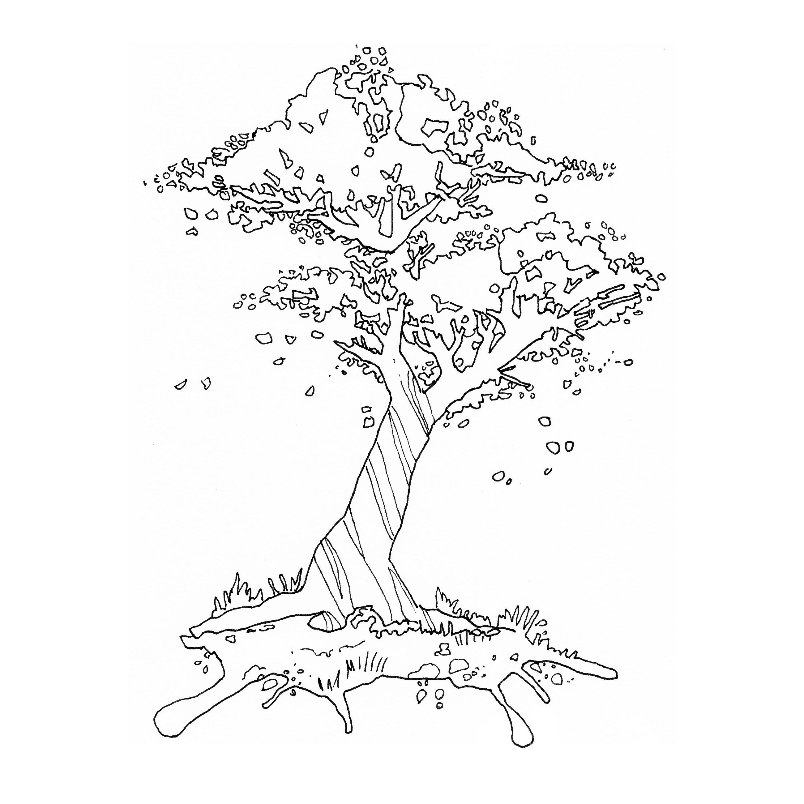 Cherry Blossom Tree Drawing png download - 1858*3289 - Free Transparent Tree  png Download. - CleanPNG / KissPNG