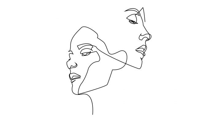 Contour Line Drawing Beautiful Image