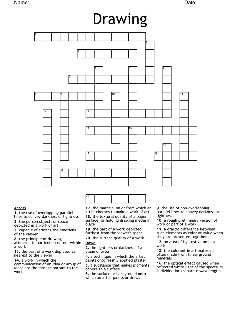 Crossword Clue Drawing Images
