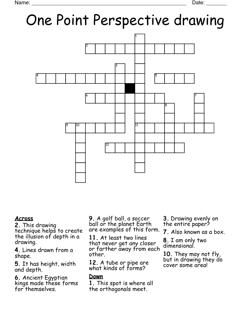 Crossword Clue Drawing Realistic