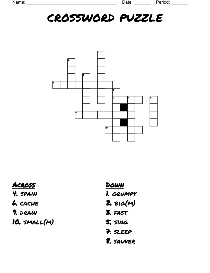 Crossword Drawing Image