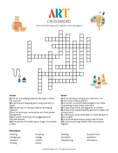 Crossword Drawing Realistic