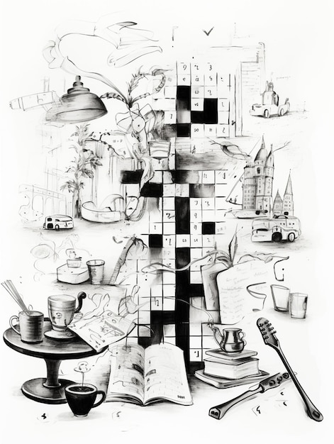 Crossword Drawing Sketch