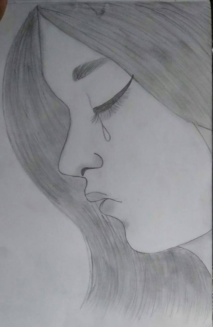 Crying Drawing Beautiful Art