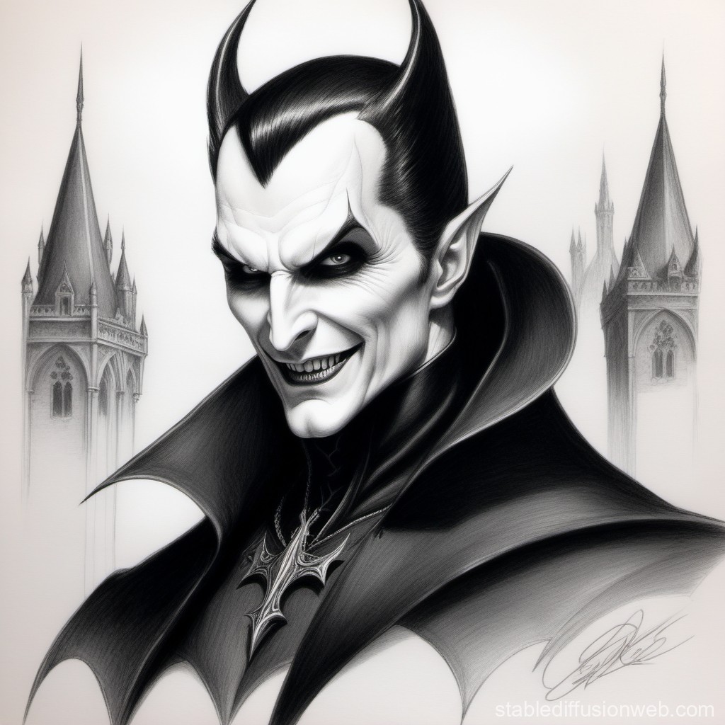 Dracula Drawing High-Quality