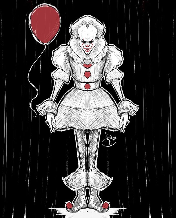 Pennywise Full Body Drawing High-Quality