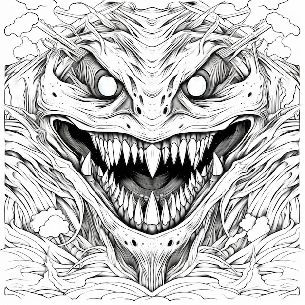 Sharp Teeth Drawing Sketch