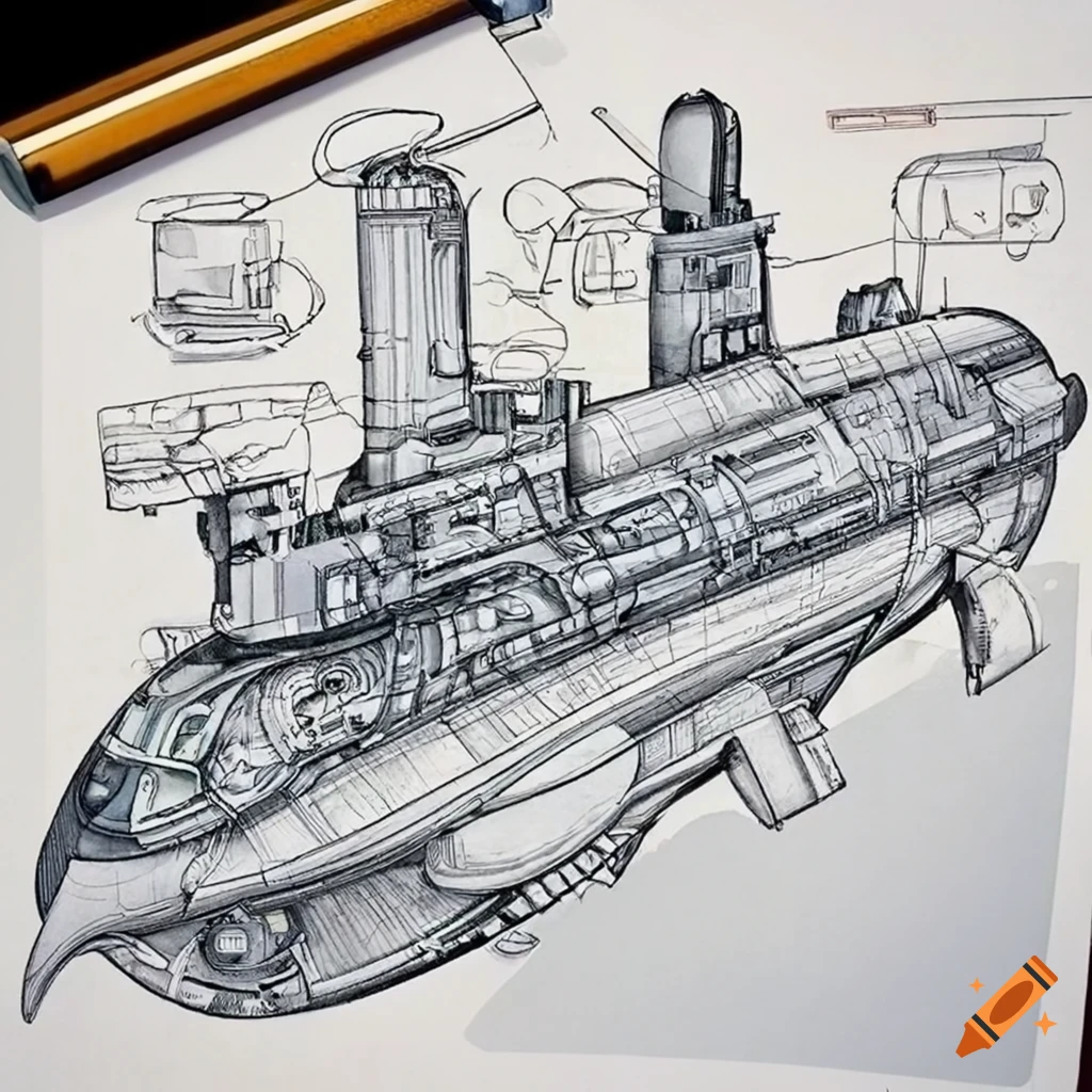 Submarine Drawing Realistic