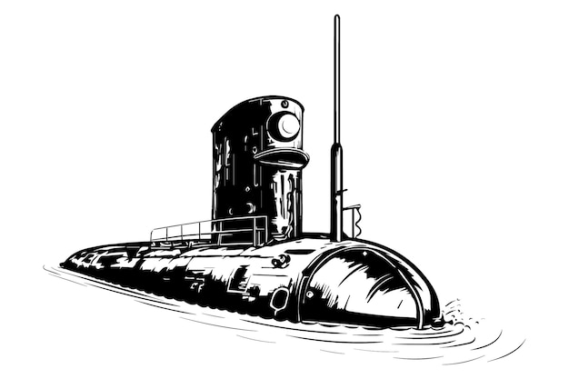 Submarine Drawing Sketch