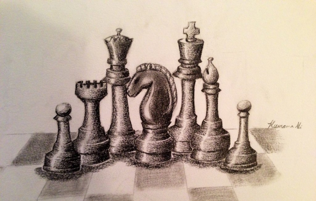 Chess Drawing, Pencil, Sketch, Colorful, Realistic Art Images | Drawing ...