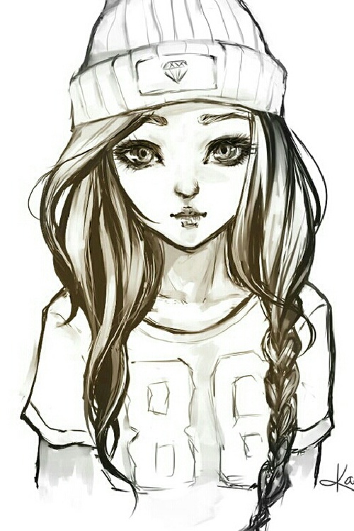 Beautiful girl sketch artwork