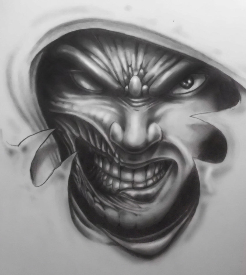 Evil Tattoo Drawing Realistic Drawing Skill