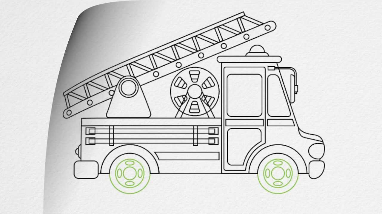 How to Draw a Firetruck Step By Step  For Kids  Beginners