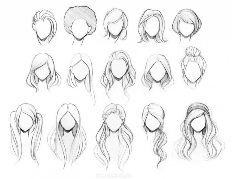 how to draw simple hair