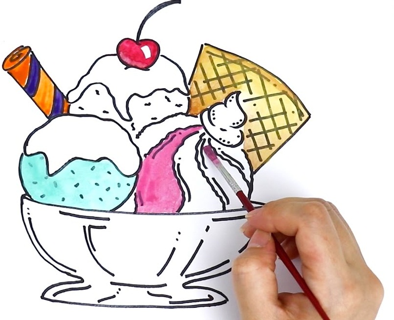 ice cream sundae drawing