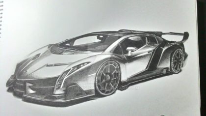 Lamborghini Veneno Art Drawing - Drawing Skill