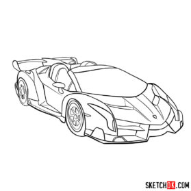 Lamborghini Veneno Drawing Image - Drawing Skill