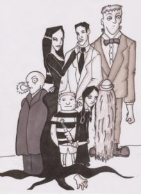 The Addams Family Drawing Beautiful Image - Drawing Skill