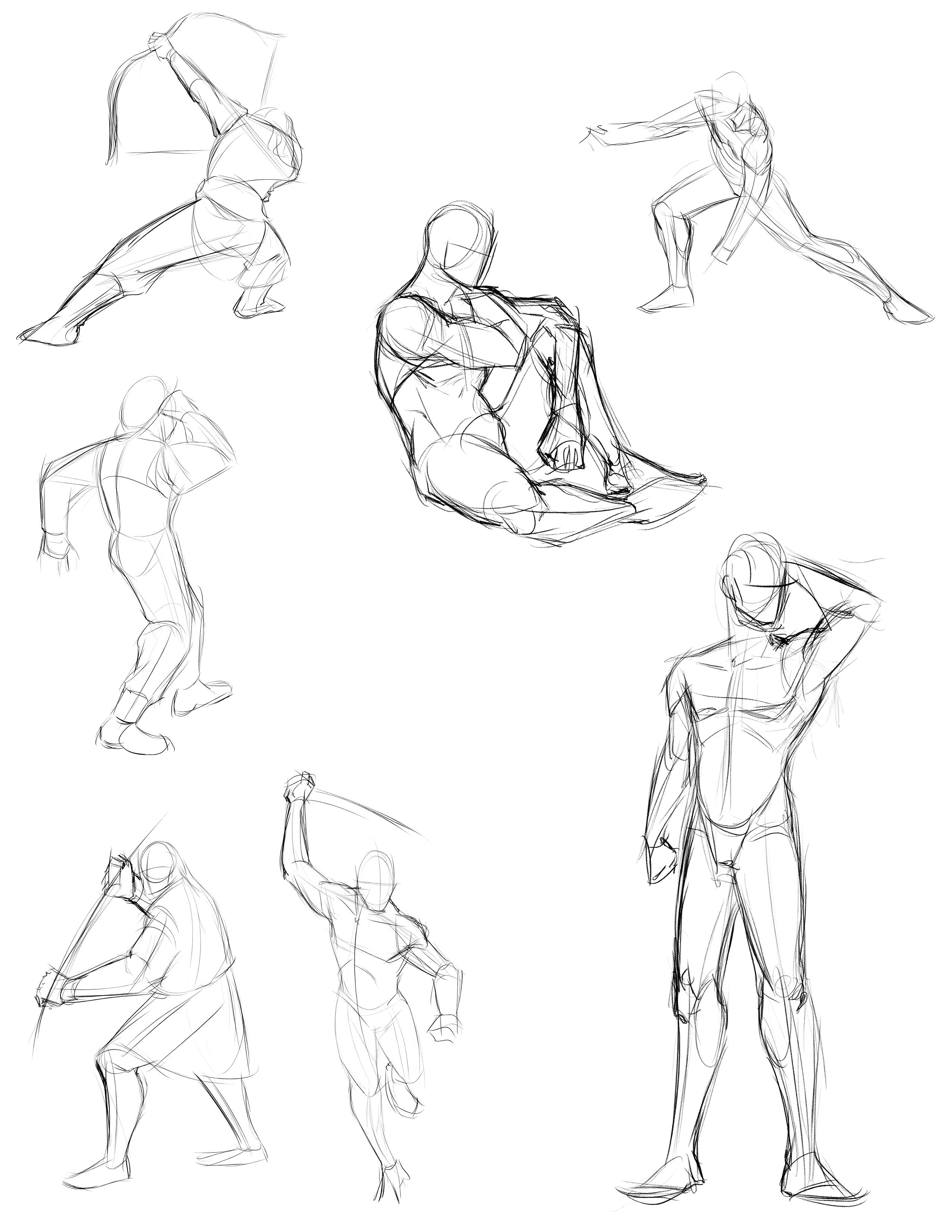 Art - Drawing action pose - step by step - — Steemit