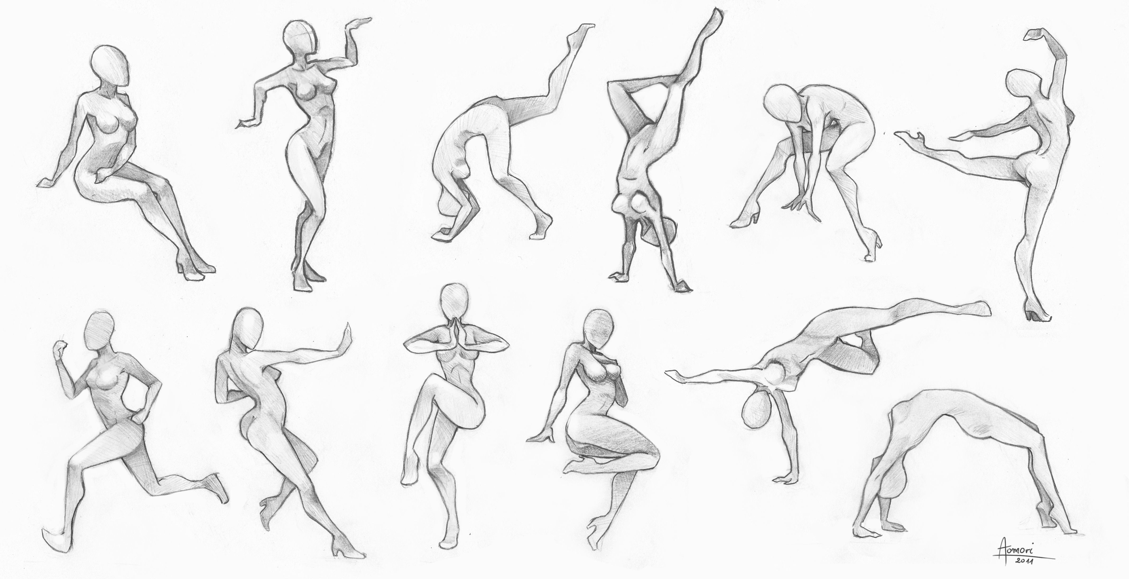 Female Action Poses Drawing Art Drawing Skill