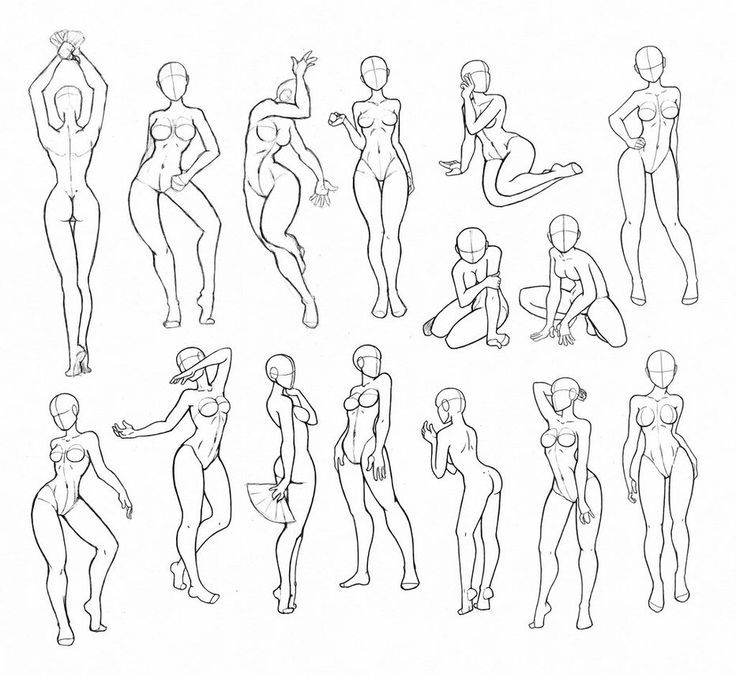 Cute Anime Poses - Free Drawing References