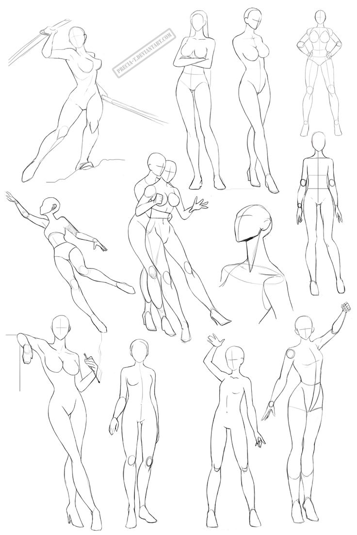 Female Action Poses Drawing Pictures | Drawing Skill