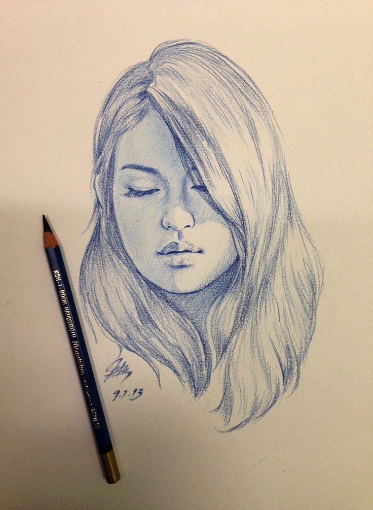 Realistic drawing - female face, long hair :) by Yukielf on DeviantArt