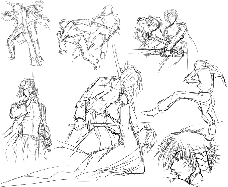 Fighting Pose Sketches by SacredRoses-Art on DeviantArt