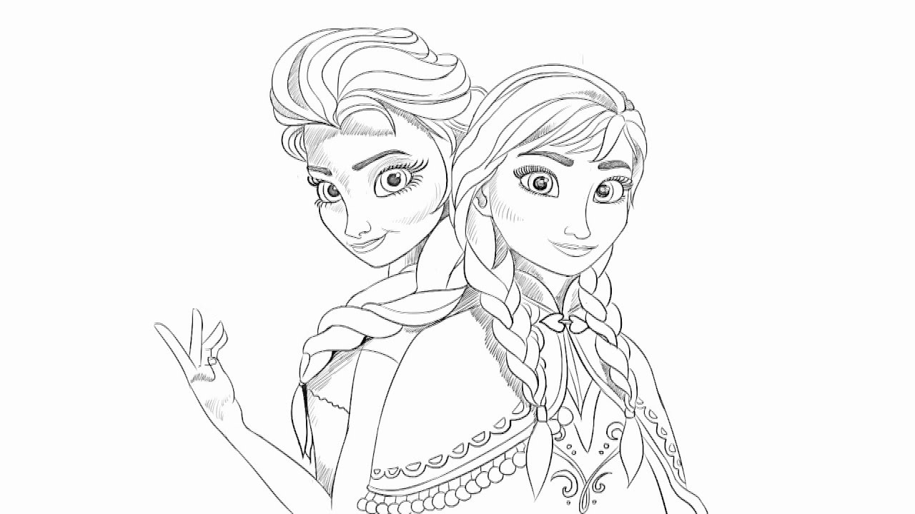 Sisters Sketch How To Draw Elsa And Anna From Frozen - vrogue.co