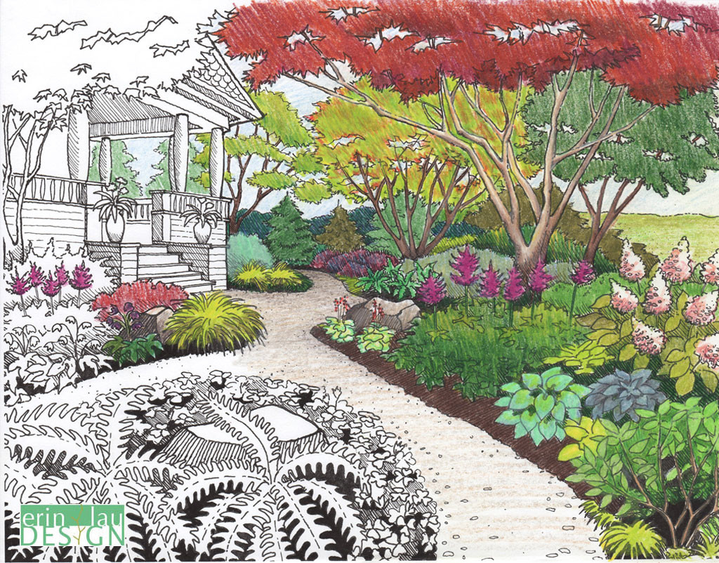 Pen Sketch Landscape Drawing Psd File Illustration | PSD Free Download -  Pikbest