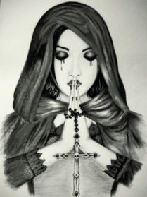 Gothic Girl Drawing Picture - Drawing Skill