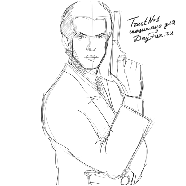 James Bond (Daniel Craig) - Sina Grace, in James Montague's James Bond  Sketchbook Comic Art Gallery Room
