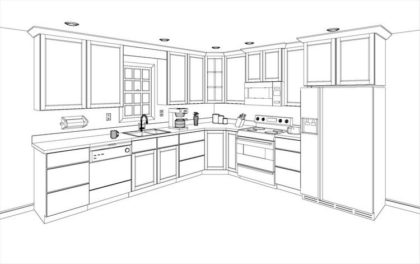 Kitchen Cabinet Drawing Pics - Drawing Skill