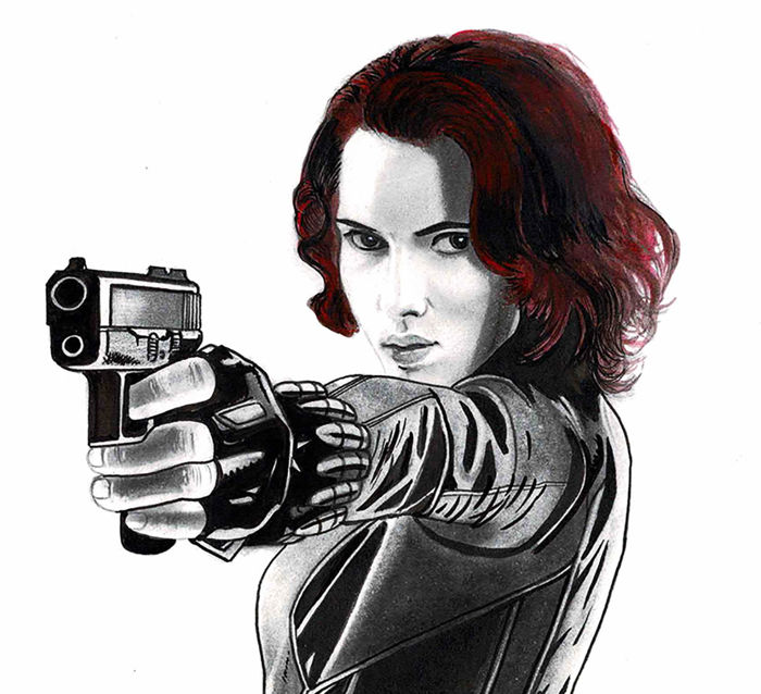 Colored pencil drawing of Black Widow by JasminaSusak  Black widow drawing  Black widow Black widow marvel