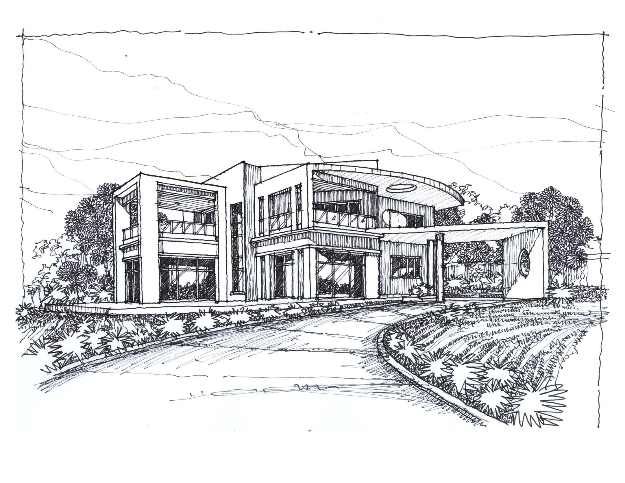 Modern Home Drawing Image Drawing Skill