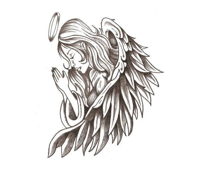 praying angel outline