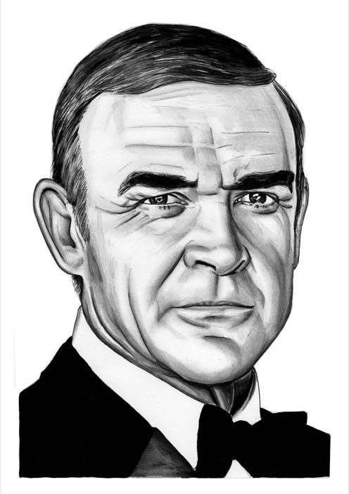 Sean Connery Drawing, Pencil, Sketch, Colorful, Realistic Art Images ...