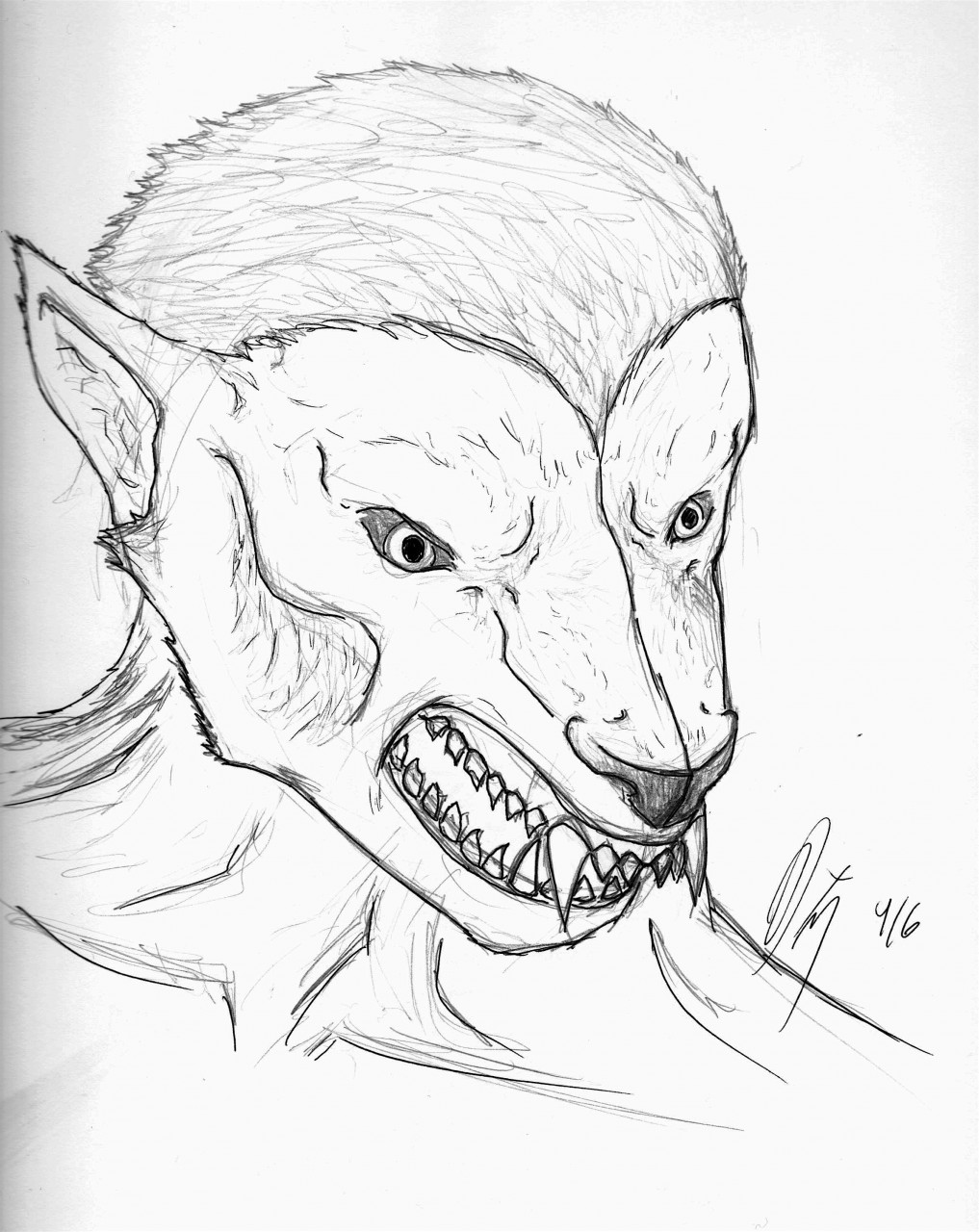 Werewolf Drawing, Pencil, Sketch, Colorful, Realistic Art Images ...