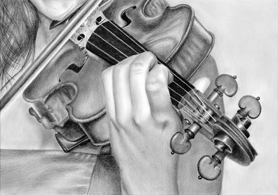 Premium Vector  Hand drawn violin on a light background