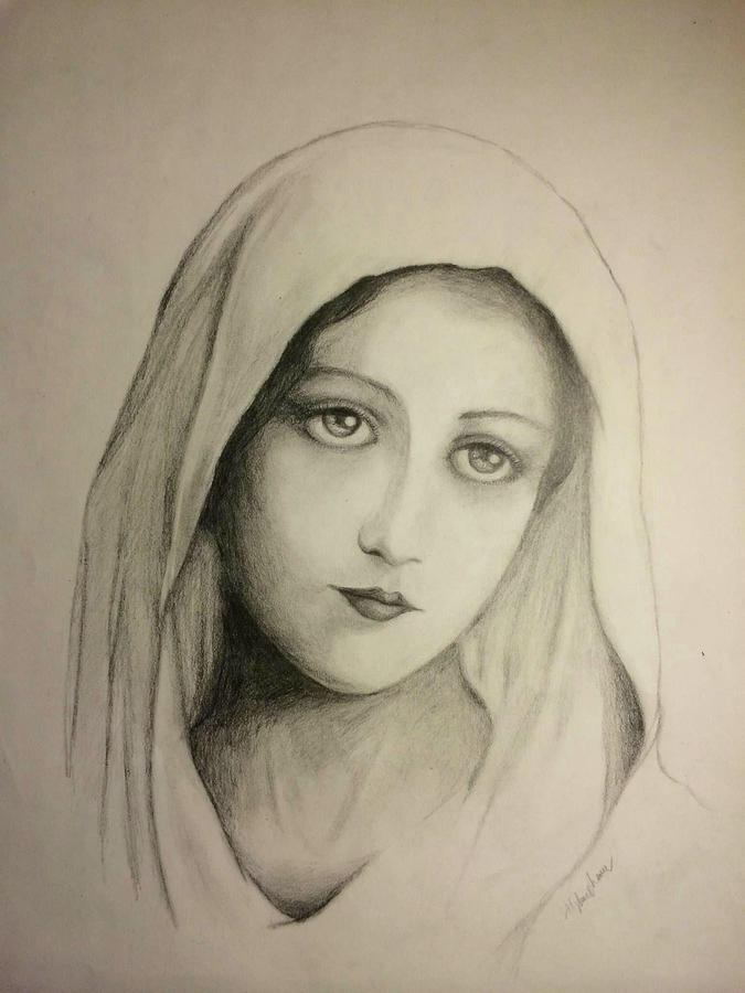 Blessed virgin mary hand drawing sketch Blessed virgin mary conceptual  hand drawing sketch  CanStock