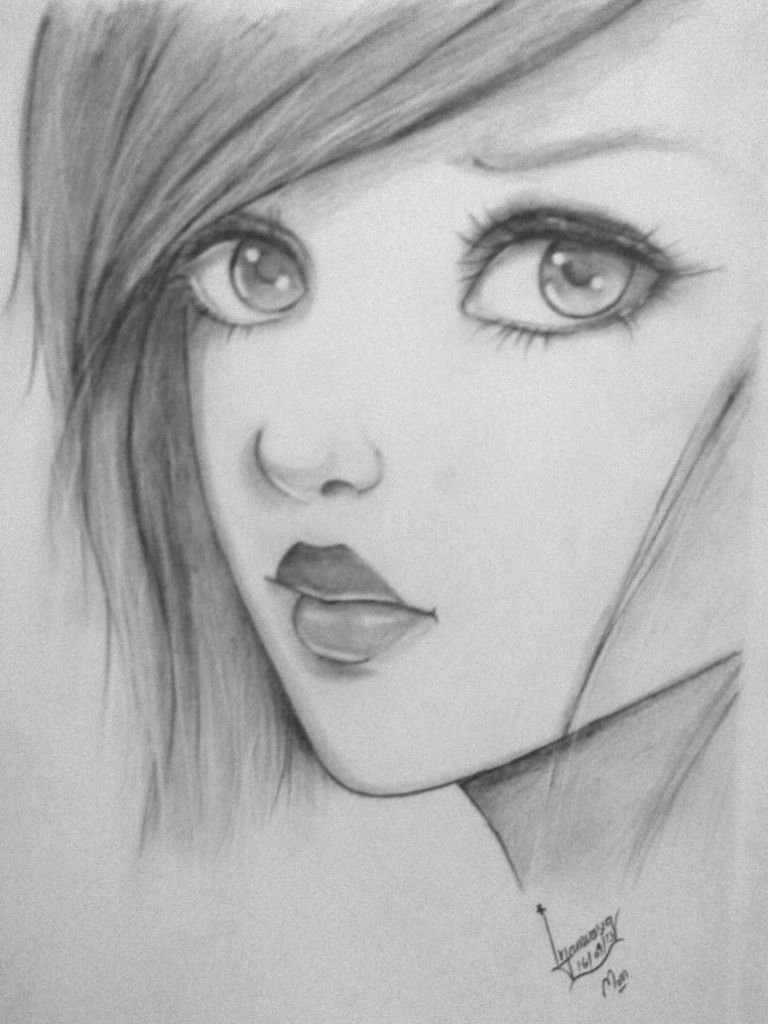 Premium Vector | A realistic hand drawn sketch of beautiful girl  illustration design art vector